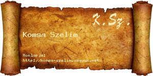 Komsa Szelim névjegykártya